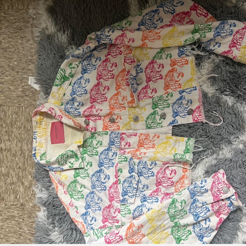 Colorful Graphic Print Jacket
